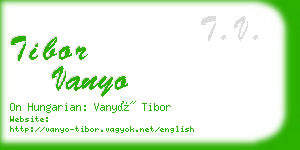 tibor vanyo business card